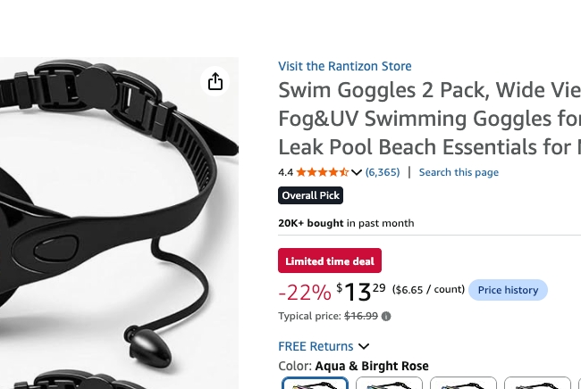 Amazon listing 显示 Overall Pick 和 20K+ bought